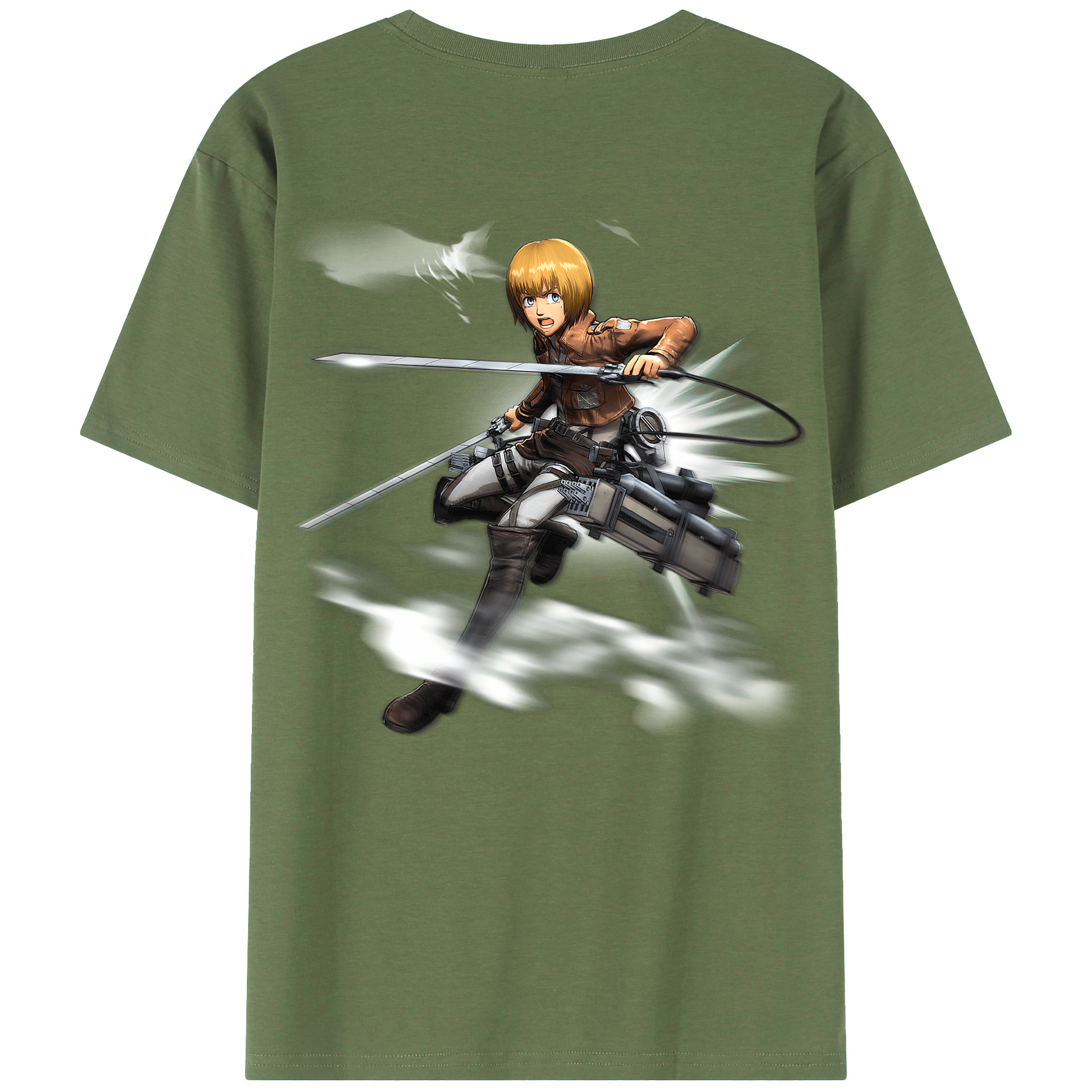（画像用） 進撃の巨人 アルミン·アルレルト Attack on Titan Armin Arlert 綿100％ メンズ半袖Tシャツ（バックプリント） 通気性